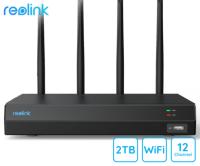 Reolink NVS12W snemalna enota, 2TB disk, POE / WIFI 6 namestitev, priklop do 12 kamer, spomin do 16TB, aplikacija, neprekinjeno snemanje, 4x IPC vhod, HDMI, VGA, LAN RJ-45, USB-A, AUDIO-in