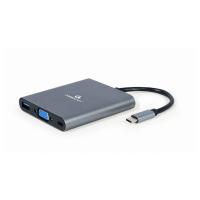 Adapter USB-C 6-v-1 USB, HDMI, VGA, PD, čitalec kartic + audio