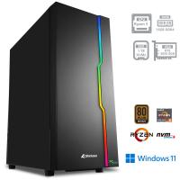 PCPLUS Gamer R5 5600X 16GB 1TB NVMe SSD RTX 3050 8GB Windows 11 Home gaming namizni računalnik