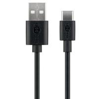 GOOBAY USB-C 3m črn polnilni in sync kabel