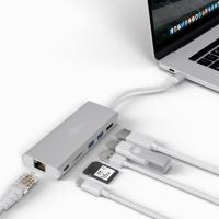 GOOBAY USB-C / RJ45 + HDMI + 2x USB 3.0 + USB-C + SD reža srebrn multi - adapter
