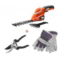 AKU ŠKARJE ZA GRMIČEVJE IN TRAVO 7 V ŠKARJE + ROKAVICE Black&Decker GSL700KIT