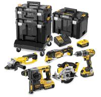 6-DELNI SET AKU 18 V 5,0 Ah BATERIJES TREMI KOVČKI Dewalt DCK654P3T