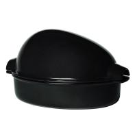 Emile Henry Ovalen pekač s pokrovom za piščanca 41,5x27,5 / 7l / keramika / črn