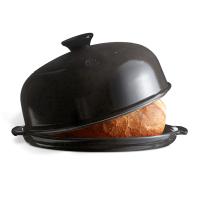 Emile Henry Okrogel pekač kruh s pokrovom 34x28,5xh16,5 / 4,5l / keramika / črn