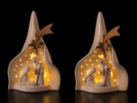  Jaslice božični dekor z led lučko 15x11xh24cm / keramika