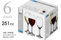  Kelihi za vino Maldive / set 6 / 250ml / steklo