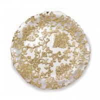Brandani Okrogel krožnik Damasco Gold 32cm / zlat / steklo