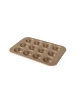 Brandani Golden pekač 12-delni muffin 40x28xh3cm / zlat / ogljikovo jeklo