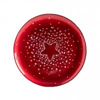 Evviva Novoletni krožnik z zvezdo Istanbul 32cm / rdeč, srebrn / steklo