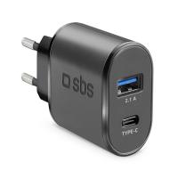 SBS  ADAPTER HITRI 1x USB-A IN 1x USB-C 15W BLACK