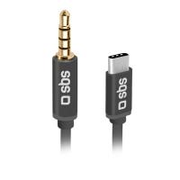 SBS  ADAPTER AVDIO TYPE C TO 3,5MM JACK 1m ČRN