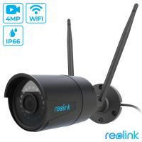 Kamera Reolink RLC-410W, zunanja/notranja, brezžična WiFi, 4MP Super HD, 2560x1440, nočno snemanje, senzor gibanja, vgrajen mikrofon, IP66, upravljanje na daljavo, črna