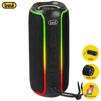 TREVI Bluetooth zvočnik XR JUMP 8A30, 20W RMS, Bluetooth, RGB LED osvetlitev, IPX6 vodoodpornost, funkcija TWS, polnilna baterija, microSD / USB / AUX, mikrofon, USB Type-C, črn