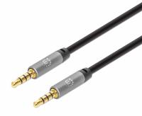 Manhattan Kabel 3,5 mm Stereo moški/moški , 3 m, črno/srebrna