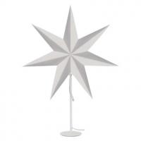 Svečnik za žarnico E14 s papirnato zvezdo, bel, 67x45 cm, notranji