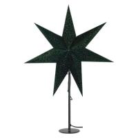 LED papirnata zvezda s stojalom, zelena, 45 cm, notranja