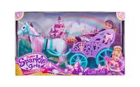 Punčka princesa Sparkle Girlz s kočijo, set, 27 cm